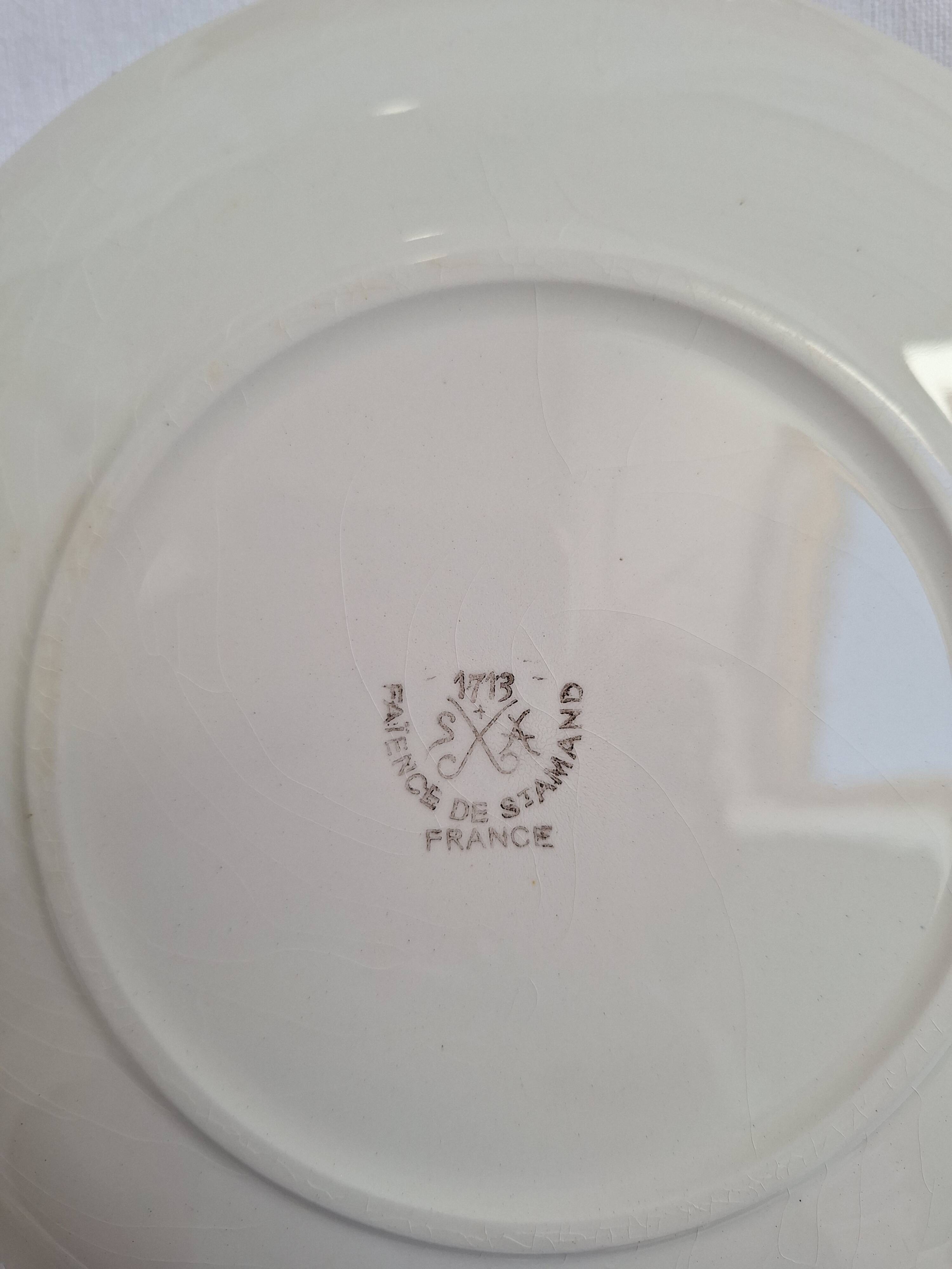 Dessert plates with flowers St Amand