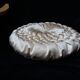 Round cushion in pleated satin fabric, diameter 39 cm