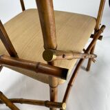 Vintage Italian Armchairs and Coffee Table in Bamboo and Brass by Paolo Traversi, 1970s, Set of 3