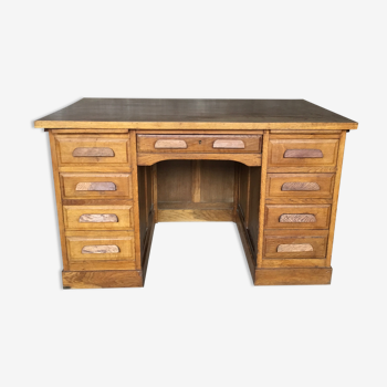 Bureau de maître d’école en chêne vintage 1950