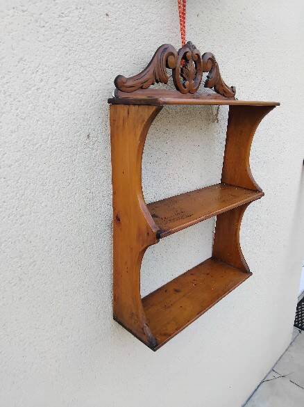 Antique solid wood wall shelf