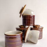 Brown glazed stoneware butter dish