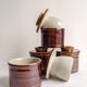 Brown glazed stoneware butter dish
