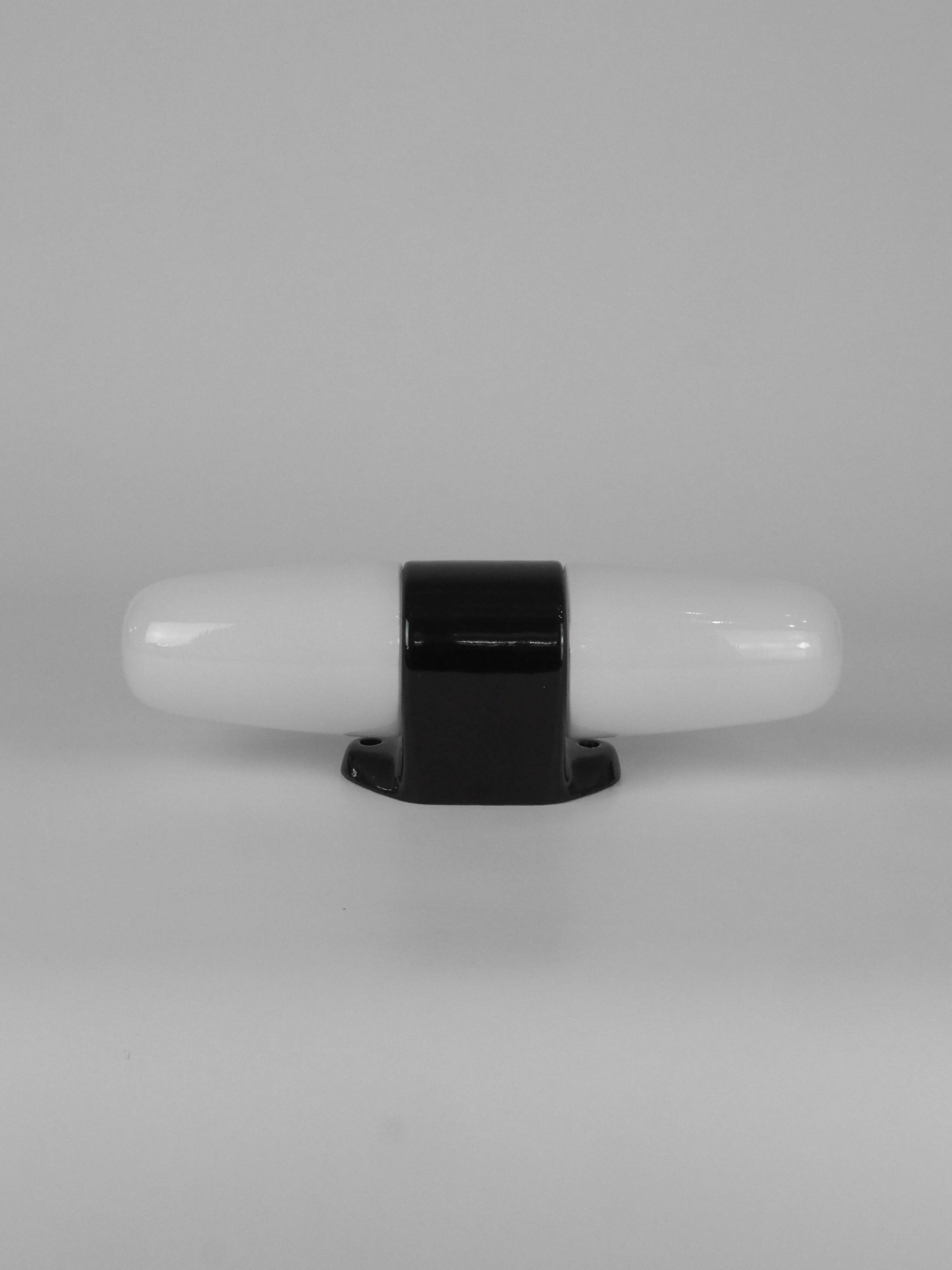 "Bauhaus" wall lamp with double glazing and porcelain by Wilhelm Wagenfeld, by Lindner