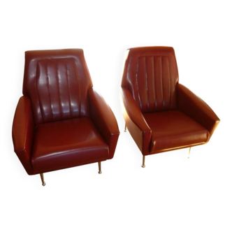 Pair of armchairs by designer Guy Besnard