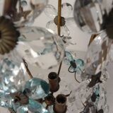 Suspension decorated with 42 blue and clear crystal flowers, Maison Baguès style, 1930s.