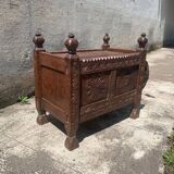 Old oriental wedding chest solid wood primitive design