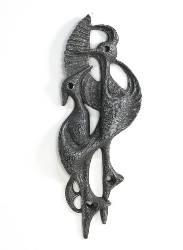 Brutalist Ars Munda resin wall decoration cranes - mid century modern