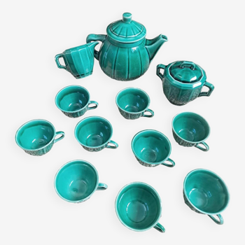 70s emerald green tea set