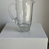 Carafe à anse en verre belle matière pied motifs billes de verre H21