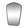 Miroir rétroviseur et forme libre des années 60 cadre laiton souligné de noir