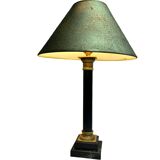 Empire bronze lamp base, marble and patinated sheet metal, 20th century