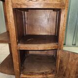 Old bedside table in wood and marble