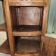 Old bedside table in wood and marble