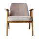 Fauteuil vintage en chêne, motif bouclé « poudre rose », création de Chierowsk
