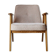 Fauteuil vintage en chêne, motif bouclé « poudre rose », création de Chierowsk