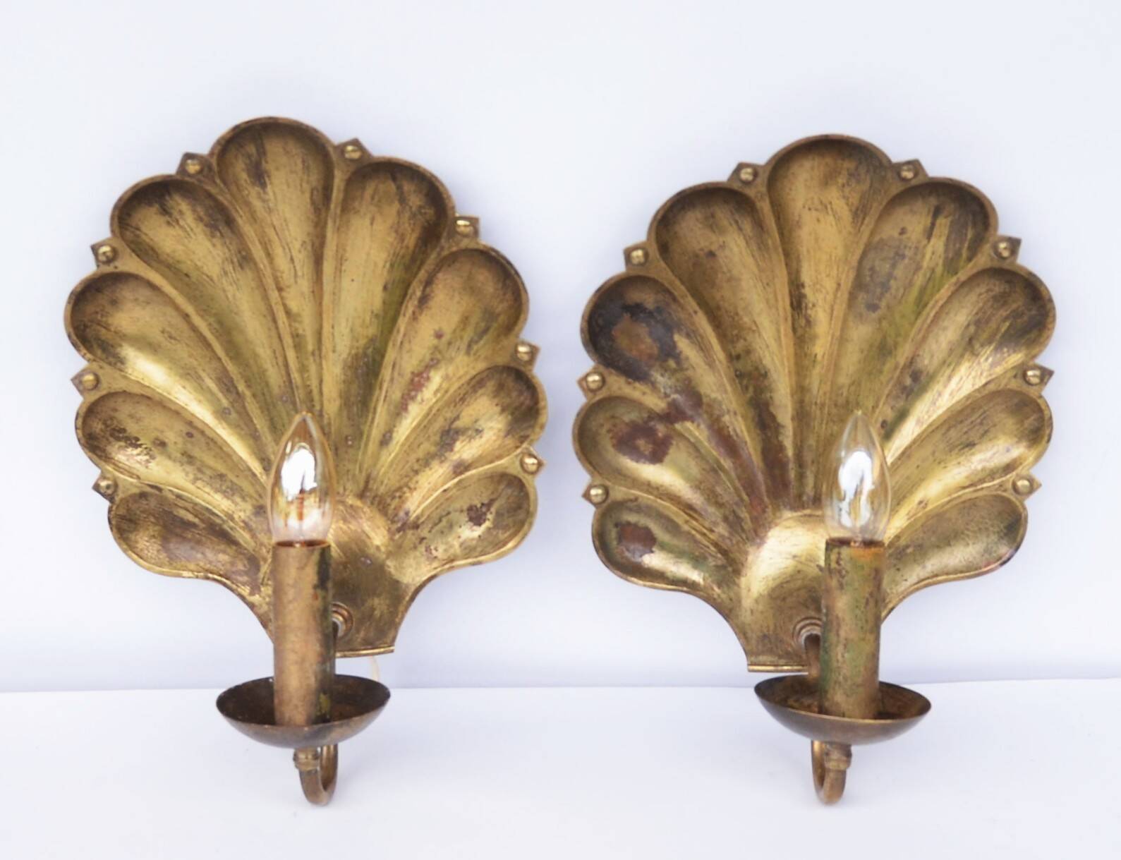 Appliques murales suédoises conçues par a.W. Borgh, coquillages de Jonkoping, Scandinavie