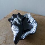 Black ceramic and foam shell ashtray