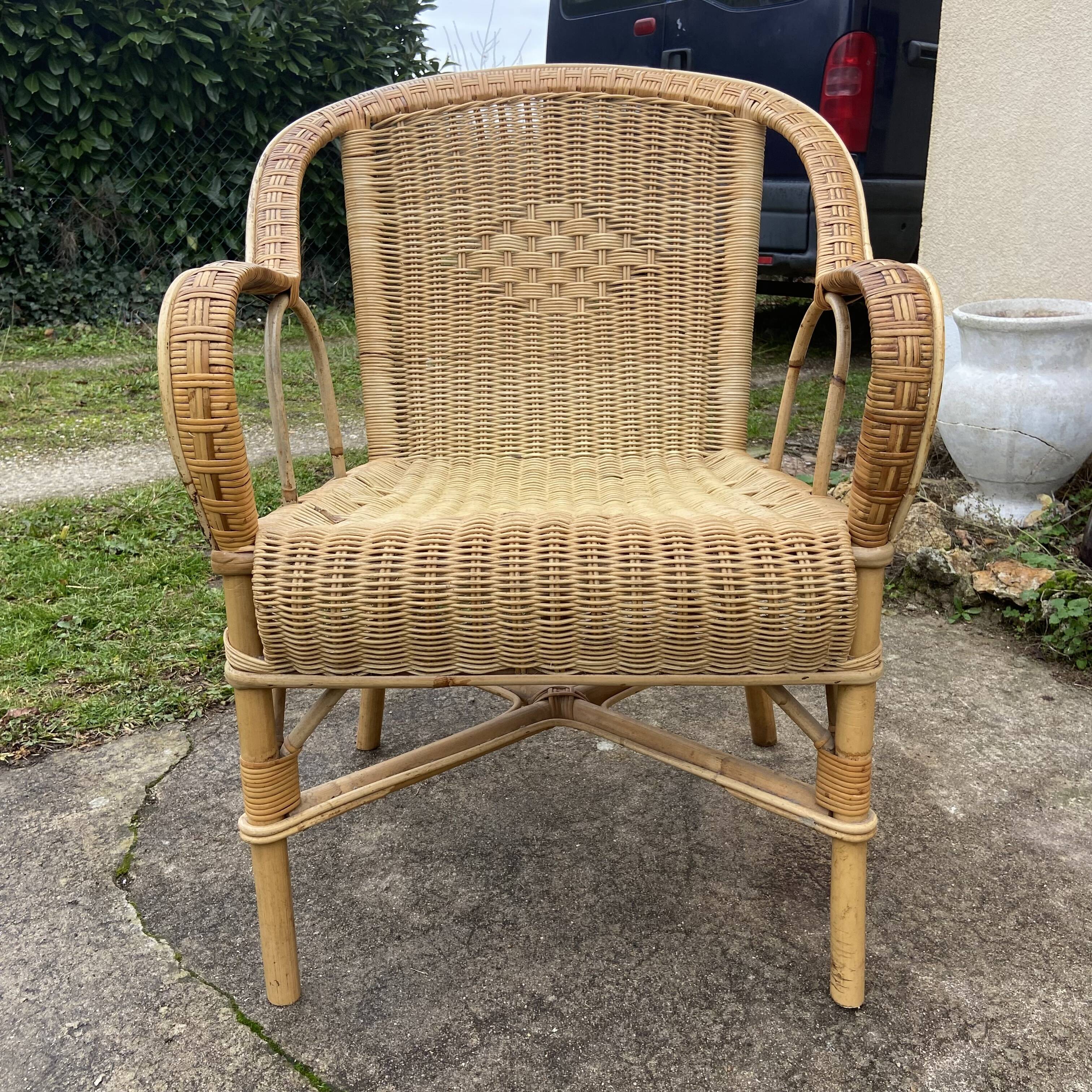 Rattan armchair