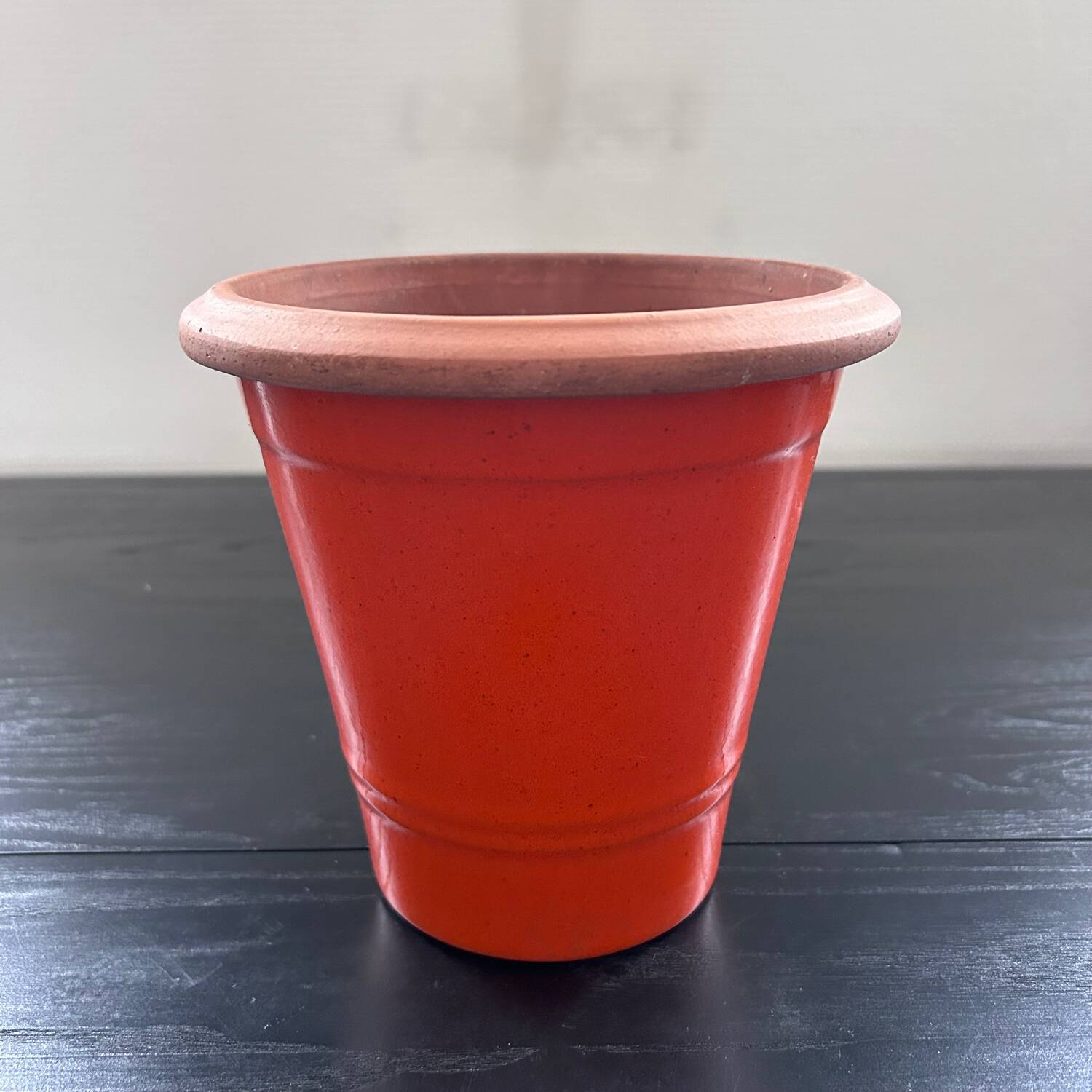Vintage orange flowerpot
