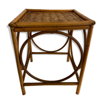 Rattan side table or bedside table