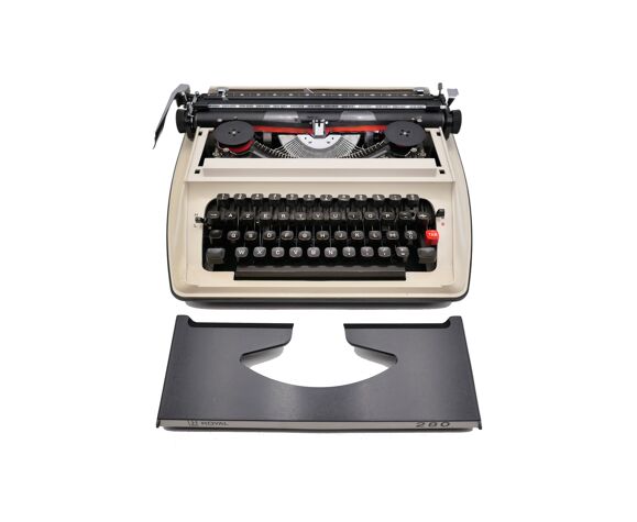 Machine à écrire Royal 280 beige et noire révisée ruban neuf