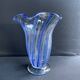 Large blue glass vase with inclusions – Murano art glassware