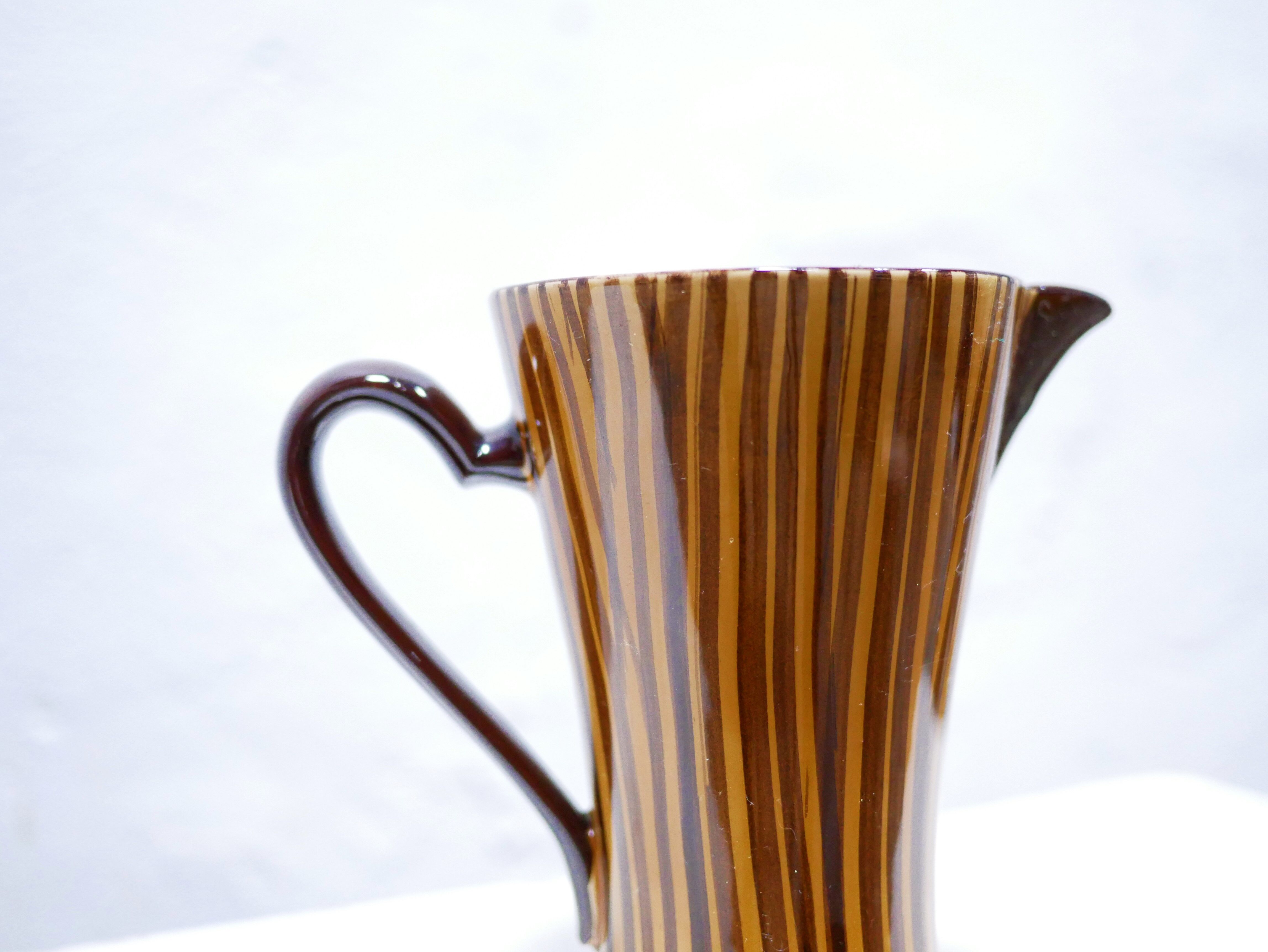 Vintage ceramic pitcher by the Sarreguemines manufacture