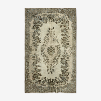 Tapis anatolien sculpté sculpté à la main des années 1970 186 cm x 292 cm