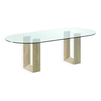 Cattelan Italia “Diapason” table. Marble. Glass top 15 mm 180 × 100 cm