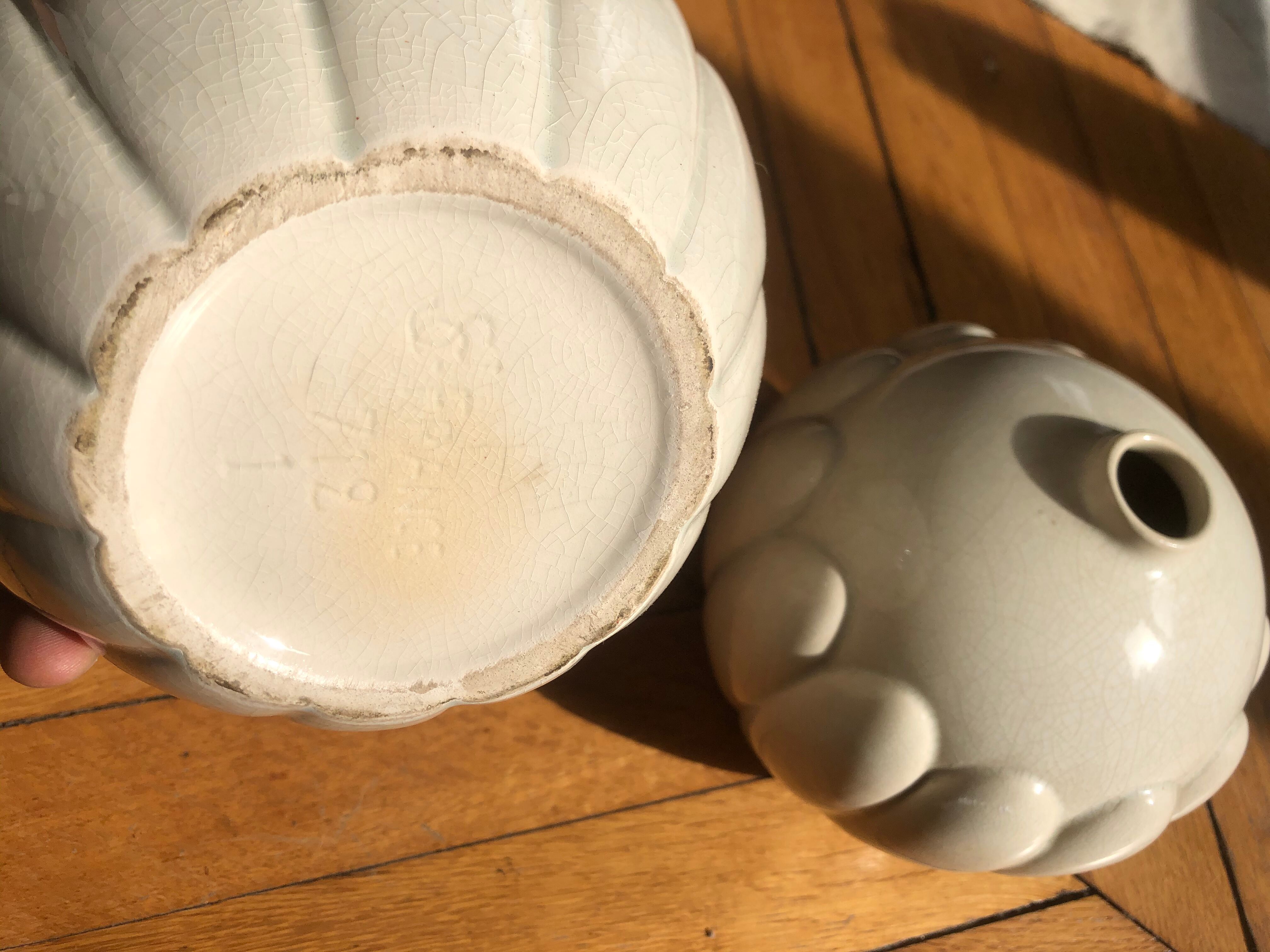 Art deco earthenware ball vase of saint clement