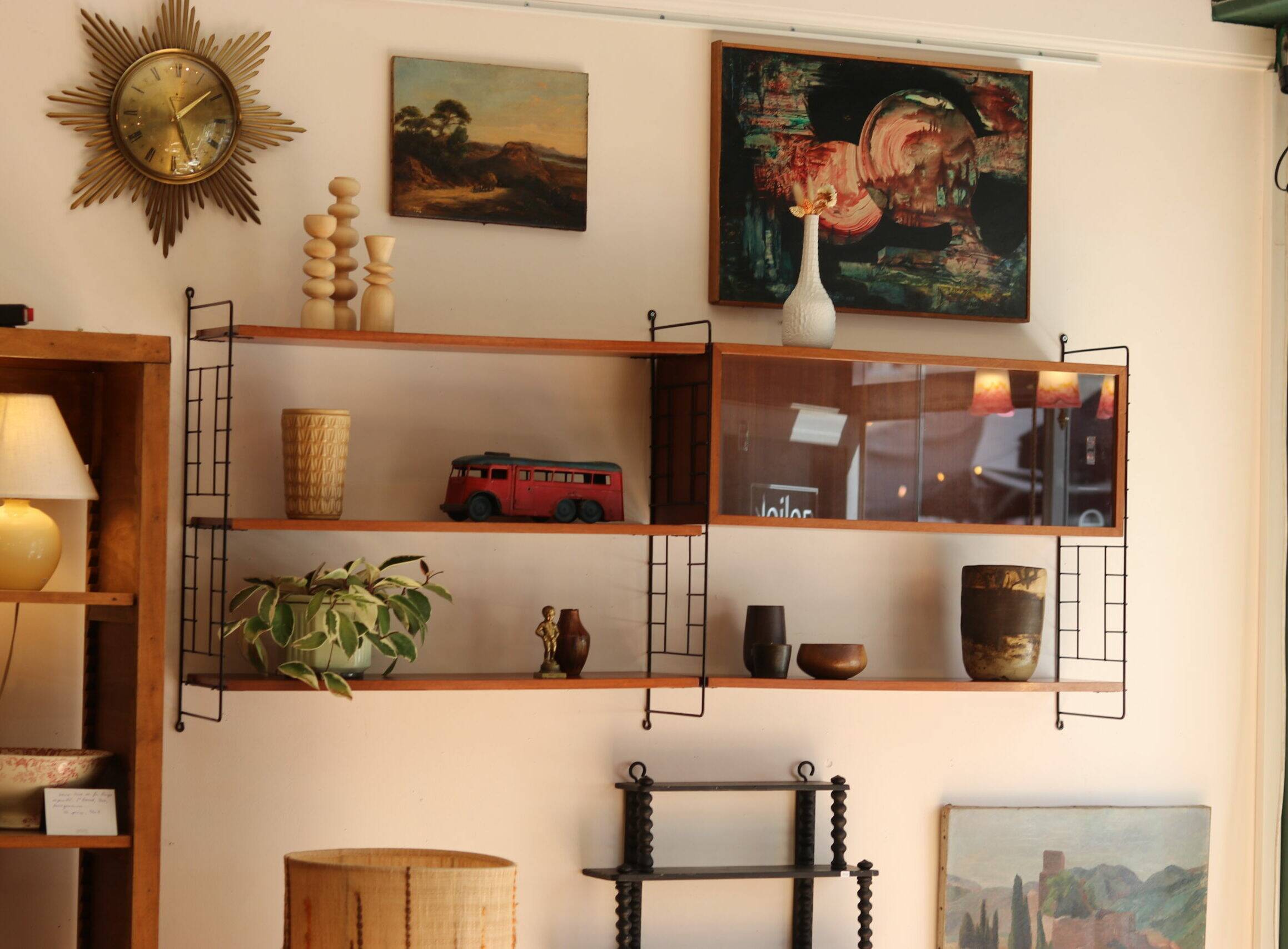 Modular wall shelf in teak – 1960s