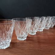 6 small 8 cl glasses in VMC glass Reims France vintage