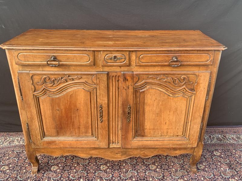 Two-door walnut buffet Louis XV period 19th century