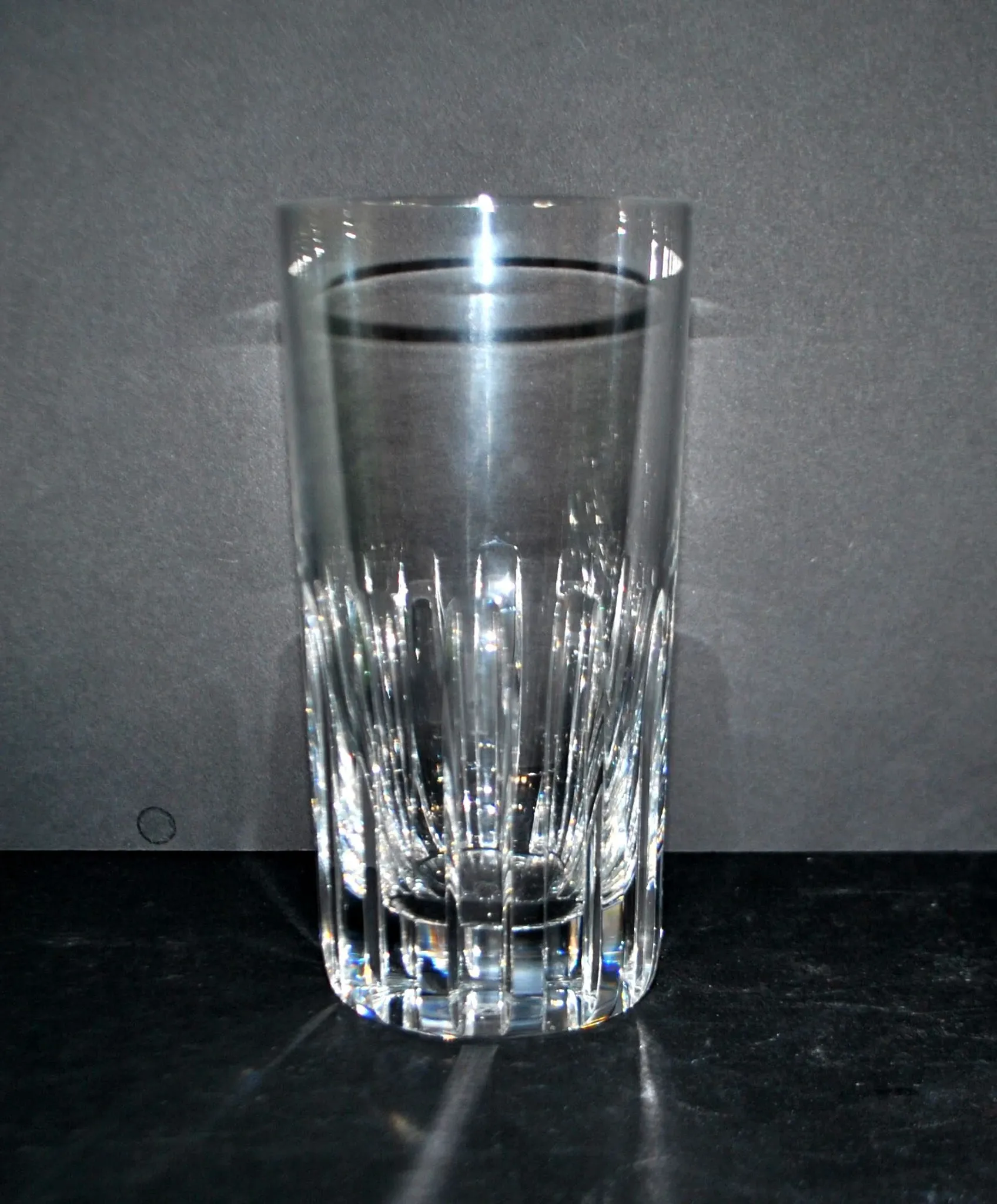 Baccarat lot of 5 Rotary glasses whisky long drink cut crystal signed