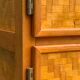 Bamboo cabinet woven and modular pine vintage 1960