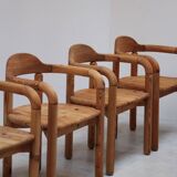 Series of 5 Scandinavian pine chairs