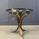 Vintage gilt metal flower side table, 1960s