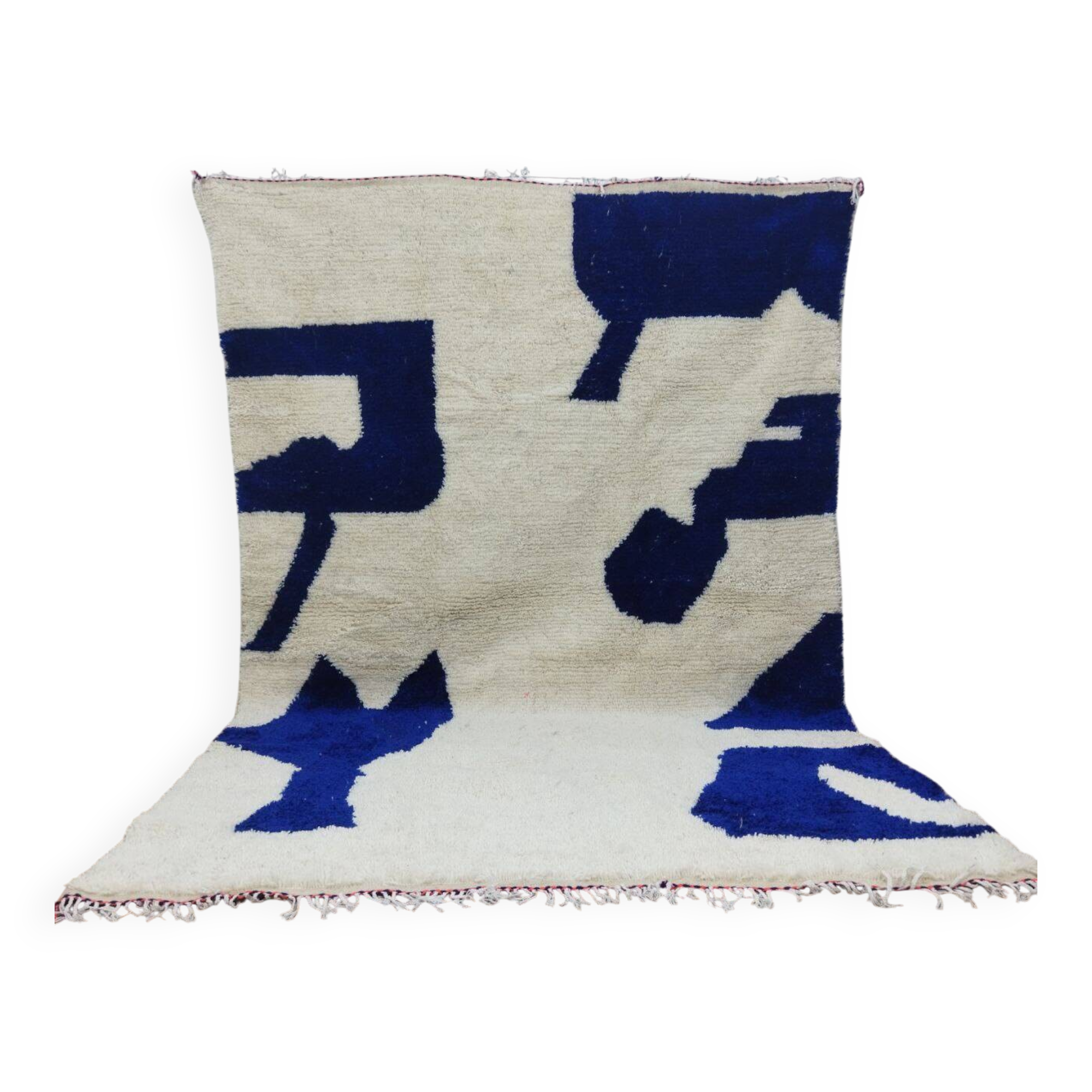 Azilal Vintage Rug 300x200 cm - Blue Abstract Patterns