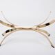 Gold Colored Mid-Century Modern coffee table with smoked Glass top