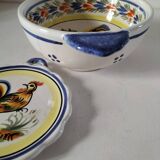 Henriot Quimper bowl with handle and cup