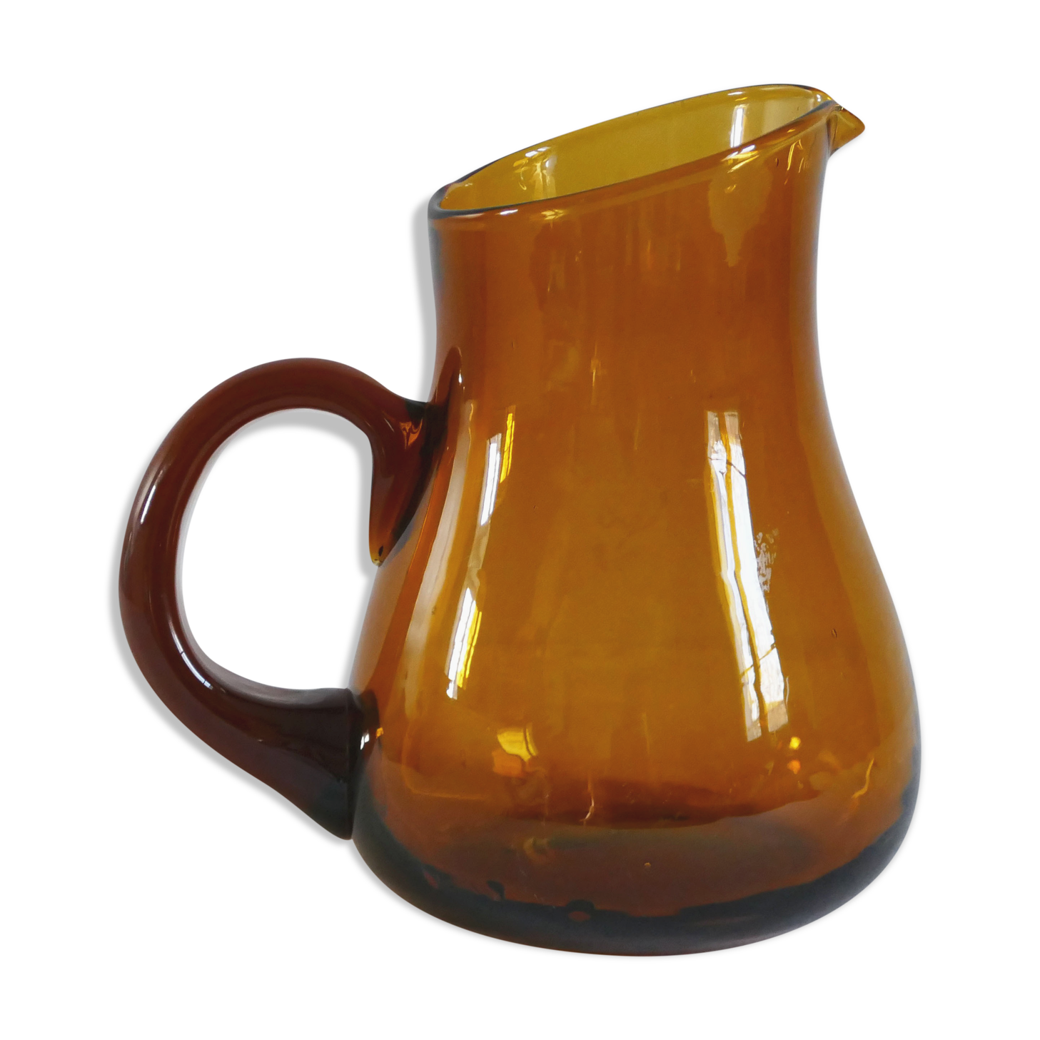 Pichet vintage en verre marron