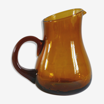 Vintage pitcher in brown glass