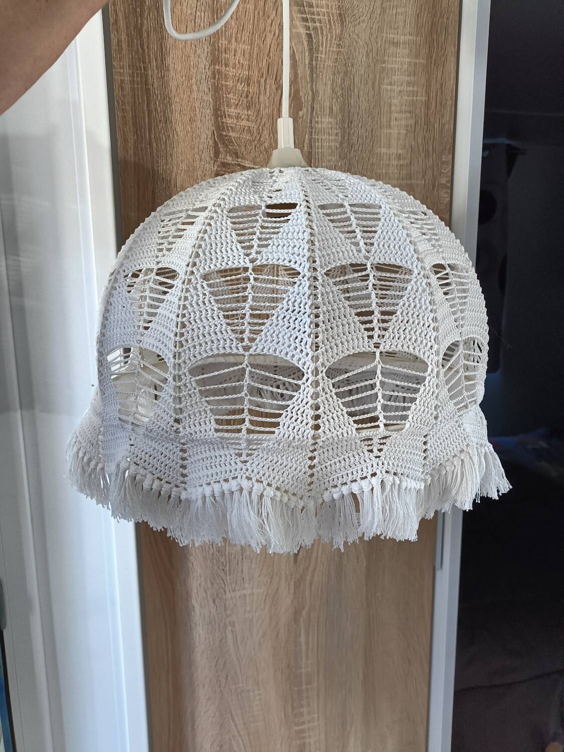 Vintage crochet lampshade