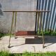 Ancient Dessert Table On Roulettes Golden Metal - Formica 70s Vintage