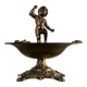 Vintage brass ashtray from the 1940s with a nude boy figurine on a footed base.