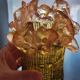 Vintage Transparent Resin Vase Brutalist Style Calla Lilies