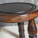 Vintage solid turned wood tripod stool