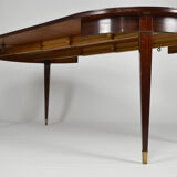 Art Deco mahogany round table by Jacques Adnet, circa 1940