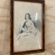 Portrait 19th young woman romantic marquetry frame